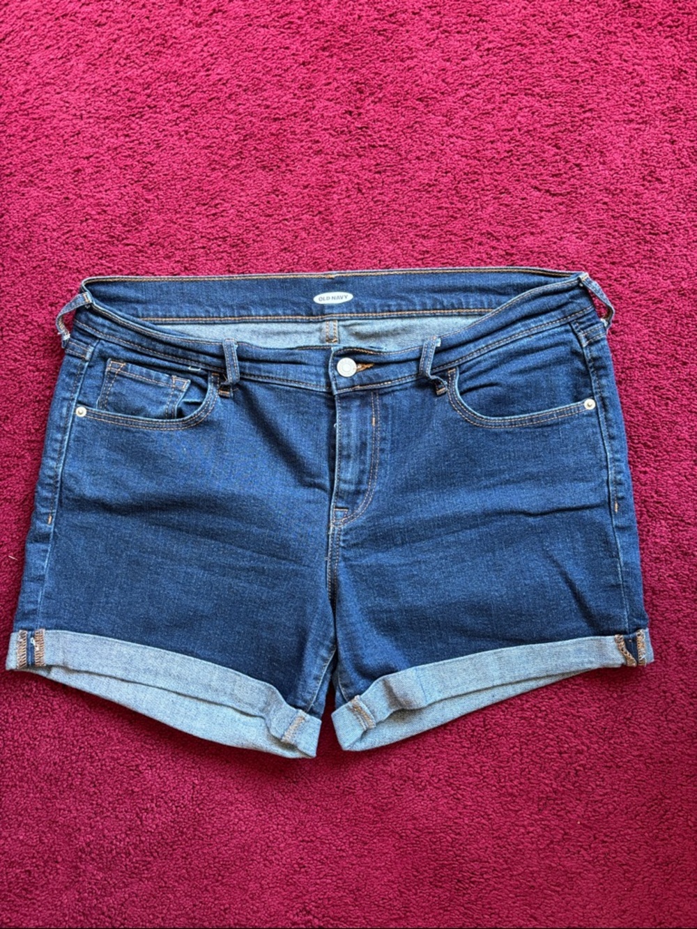 Old Navy Dark Blue Rolled Cuff Denim Shorts
